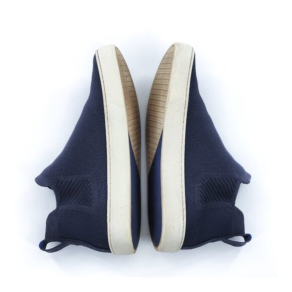 ROTHY'S The Chelsea Boot Slip On  High Top Sneakers in Navy Knit - Picture 8 of 12
